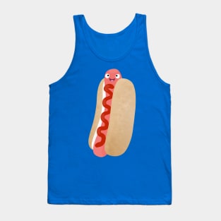 Cute funny hot dog Weiner cartoon Tank Top